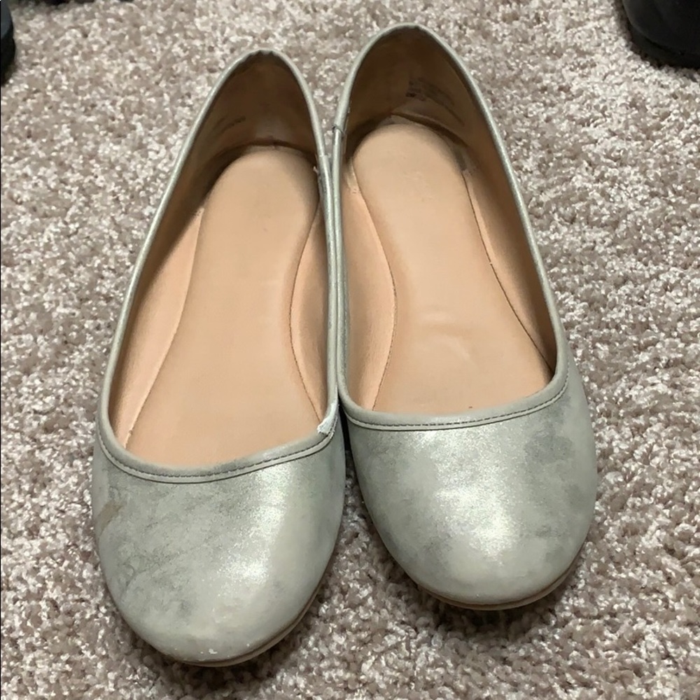 Gold Leather-Like Flats